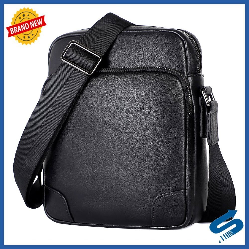 Leather Messenger Bag Adjustable Straps Vintage Retro Business Casual Work